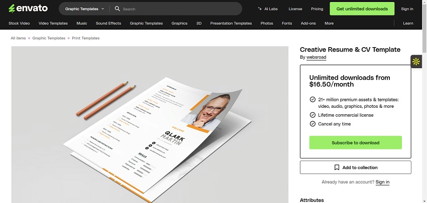 Creative Resume & CV Template