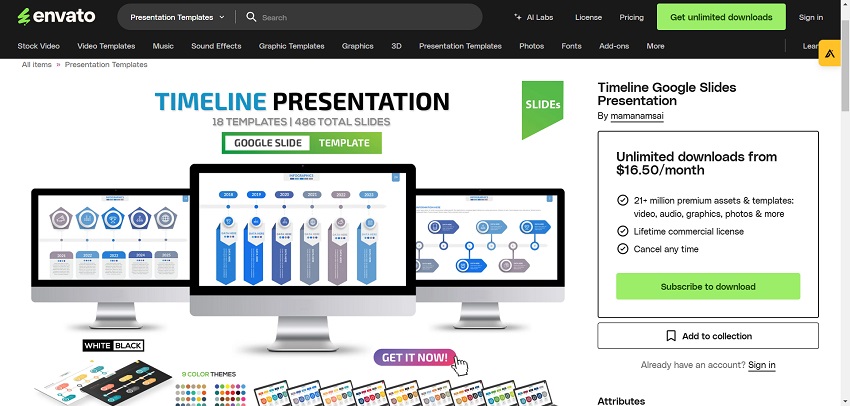A computer monitor showcasing a presentation with diverse product categories highlighted for an audience.